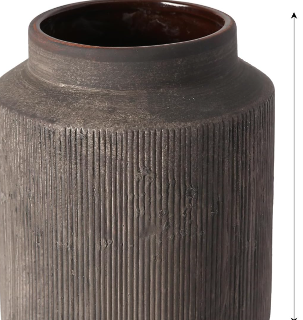 Single Rough Textured Ceramic Display Jar, Earth Tone Desktop Flower Vessel For Dining Space Interior Layout - Image 2