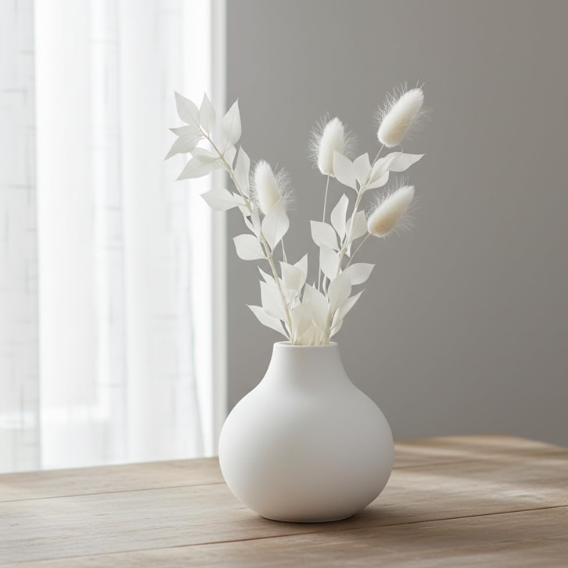Round solid white ceramic display jar, plain northern and soft mixed style interior ornament, matches dining focal layouts, living rooms, book storage and hall cabinet decor - Image 2